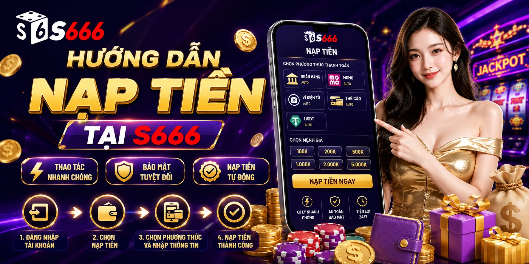 Hướng dẫn nạp tiền tại S666